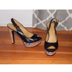 Nine West Black Peep Toe Heels